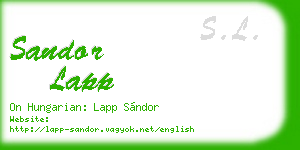 sandor lapp business card